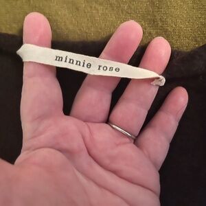 Minnie Rose 100% cashmere XL brown open cardigan